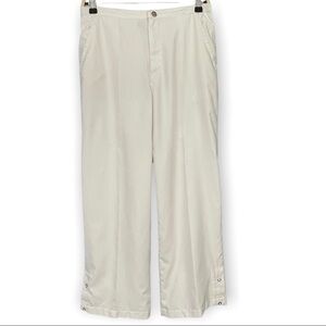 Ralf Lauren Golf Ladies White Lined Pants Snap Cuff Zip back pocket Athletic Med